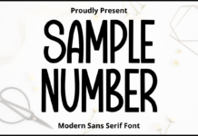 Sample Number Font Poster 1