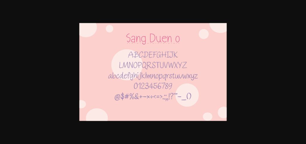 Sang Duen O Font Poster 4