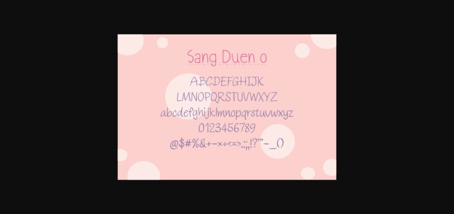 Sang Duen O Font Poster 4