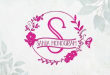 Sania Monogram Font Poster 1