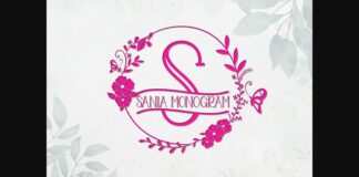 Sania Monogram Font Poster 1