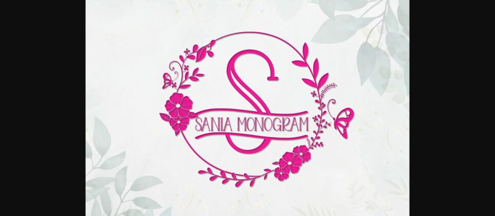 Sania Monogram Font Poster 1
