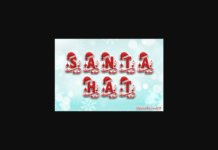 Santa Hat Monogram Font Poster 1