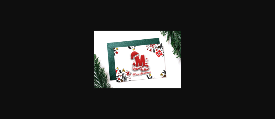 Santa Hat Monogram Font Poster 4