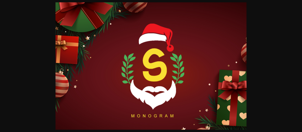 Santa Monogram Font Poster 3