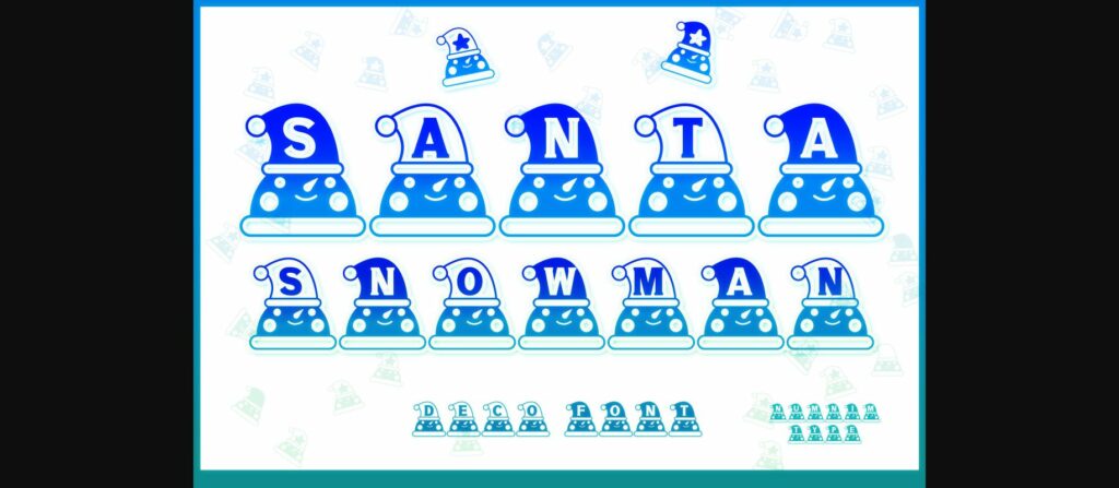 Santa Snowman Font Poster 3