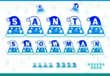 Santa Snowman Font Poster 1