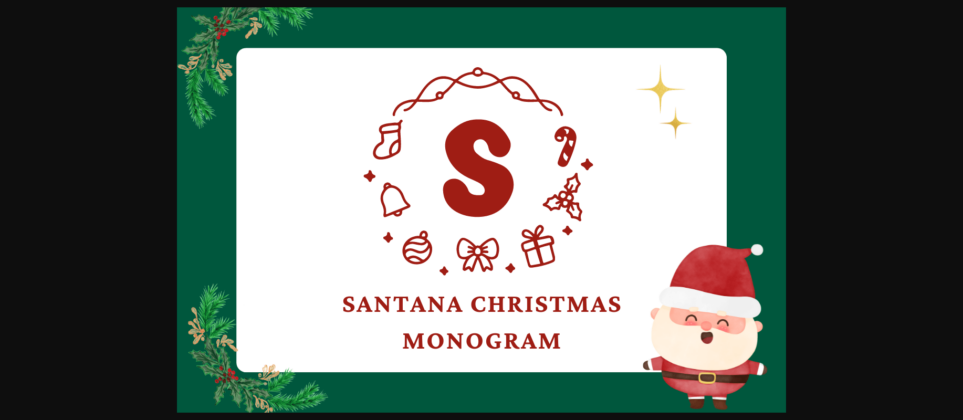 Santana Christmas Monogram Font Poster 3
