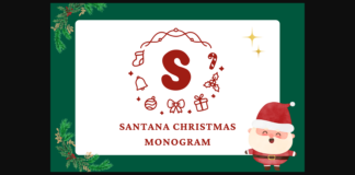 Santana Christmas Monogram Font Poster 1