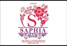 Saphia Monogram Font Poster 1