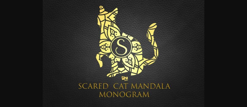 Scared Cat Mandala Monogram Font Poster 3