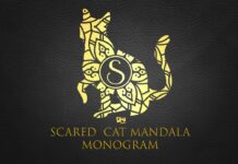 Scared Cat Mandala Monogram Font Poster 1