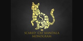 Scared Cat Mandala Monogram Font Poster 1