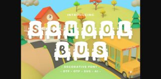 School Bus Font Poster 1