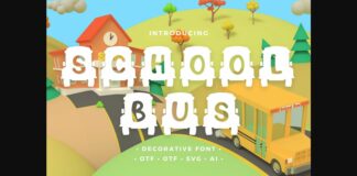 School Bus Font Poster 1