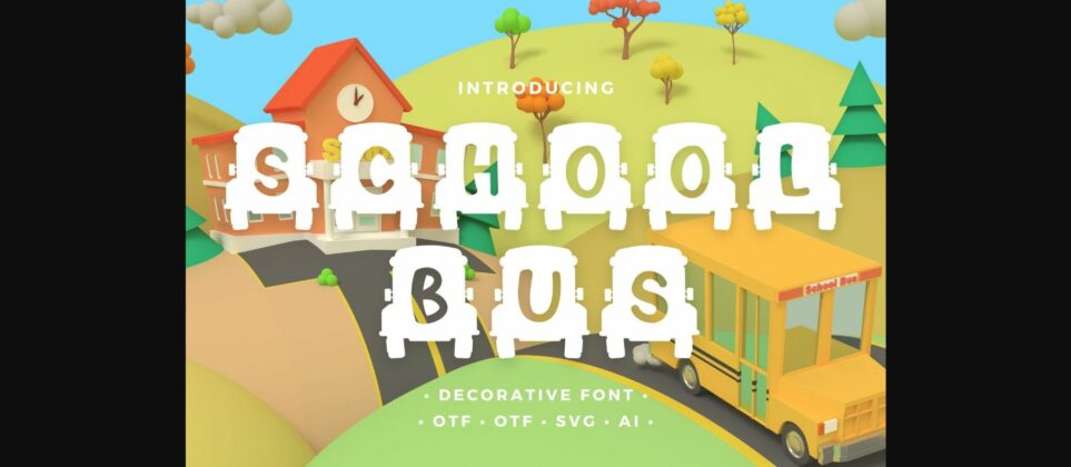 School Bus Font Poster 1