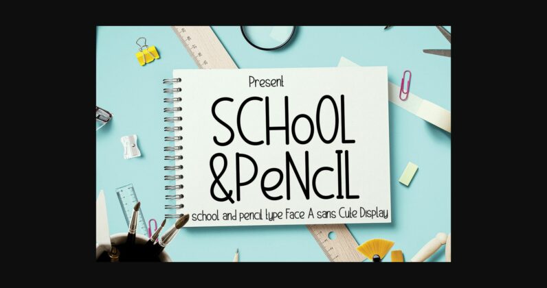 School and Pencil Font Poster 3