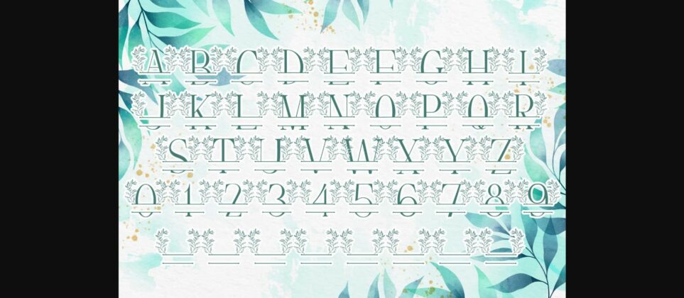 Secret Leaves Line Monogram Font Poster 6