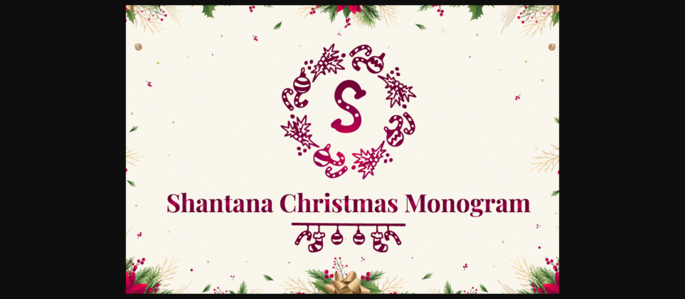 Shantana Christmas Monogram Font Poster 1