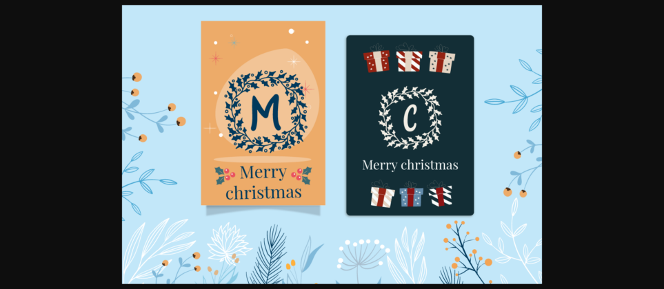 Shanty Christmas Monogram Font Poster 4