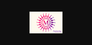 Shark Circle Frame Monogram Font Poster 1