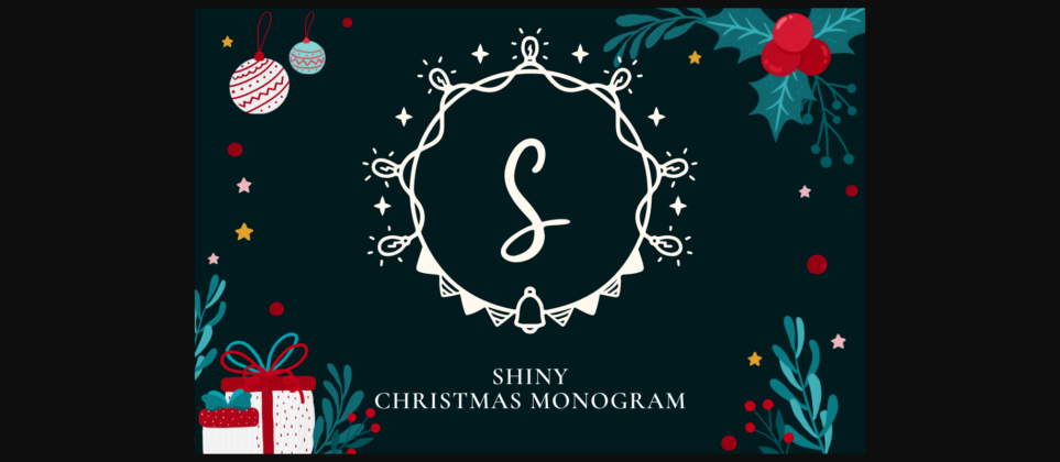 Shiny Christmas Monogram Font Poster 3