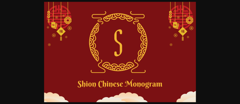 Shion Chinese Monogram Font Poster 3