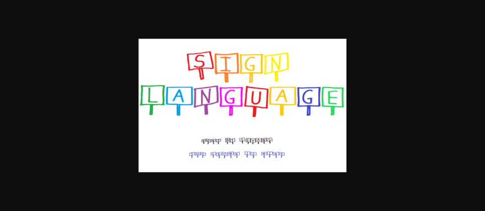Sign Language Font Poster 3
