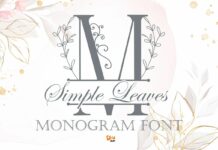 Simple Leaves Monogram Font Poster 1