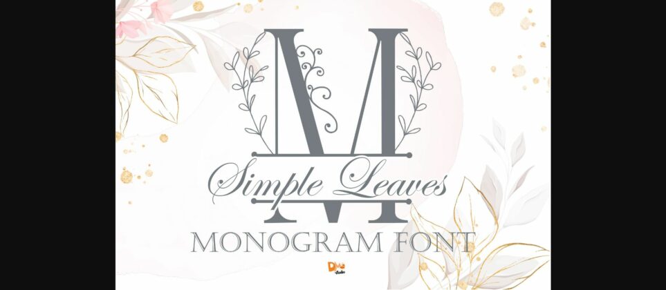 Simple Leaves Monogram Font Poster 1