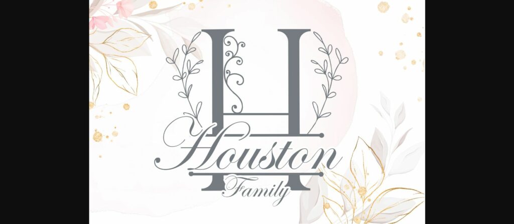 Simple Leaves Monogram Font Poster 4