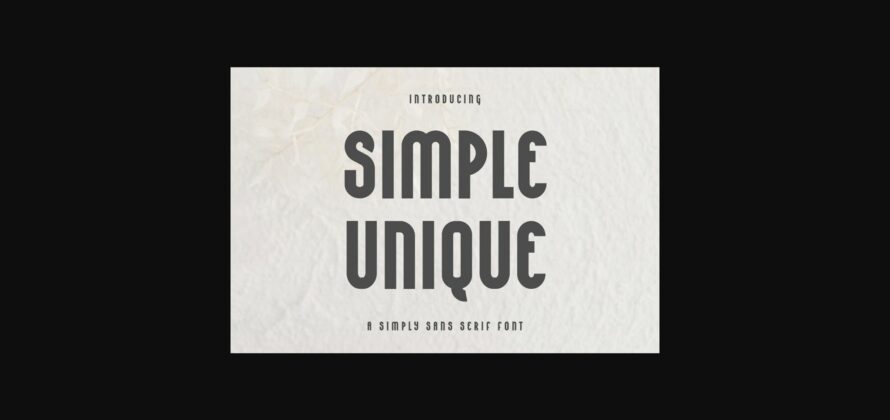 Simple Unique Font Poster 1