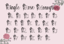 Single Rose Monogram Font Poster 1