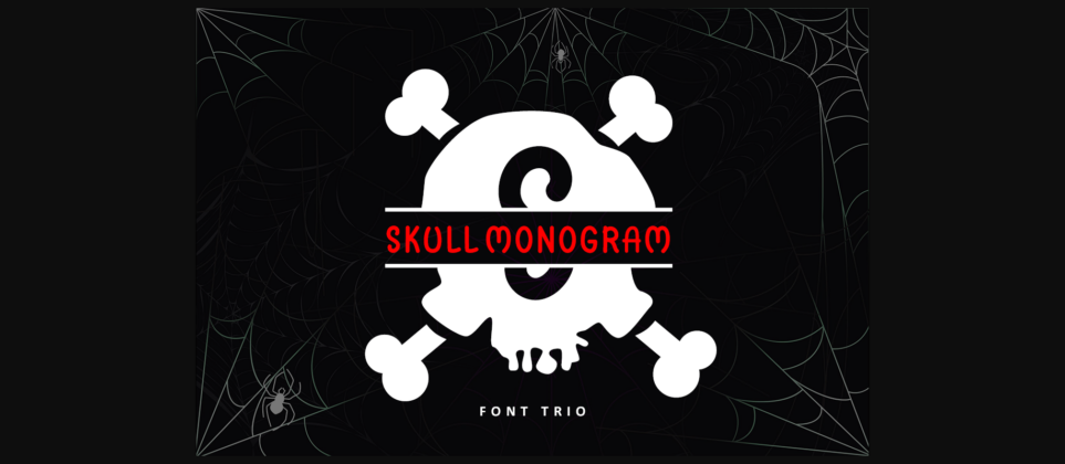 Skull Monogram Font Poster 3