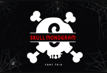 Skull Monogram Font Poster 1