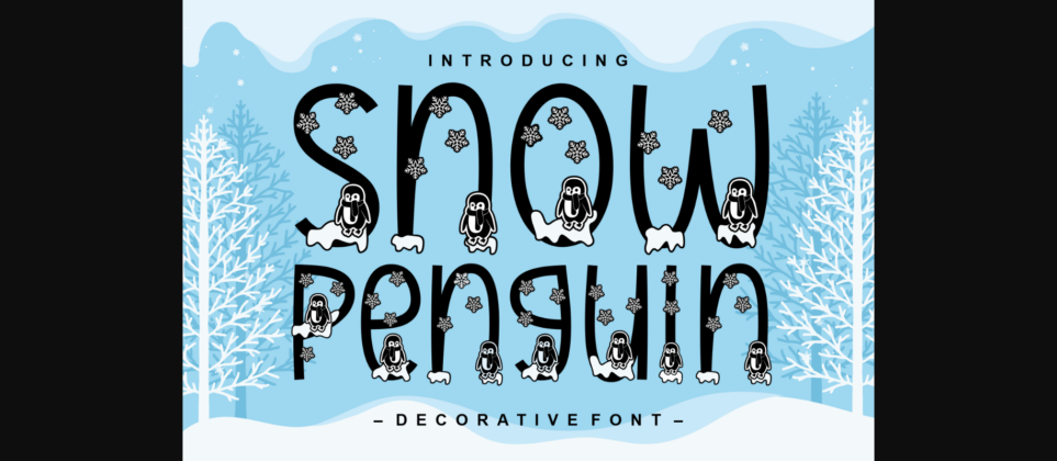 Snow Penguin Font Poster 3