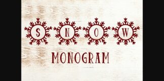 Snow Monogram Font Poster 1