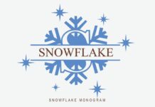 Snowflake Monogram Font Poster 1