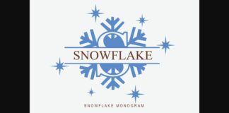 Snowflake Monogram Font Poster 1