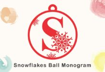 Snowflakes Ball Monogram Font Poster 1
