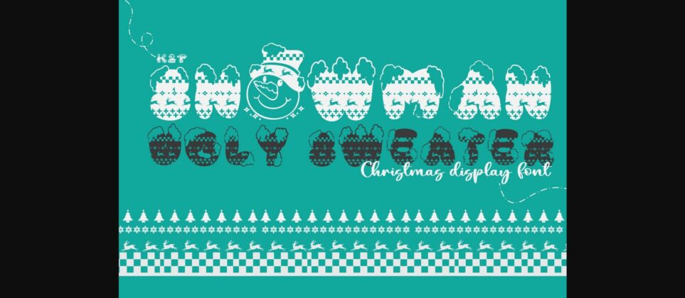 Snowman Ugly Sweater Font Poster 3