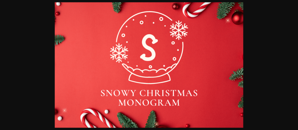 Snowy Christmas Monogram Font Poster 3