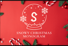 Snowy Christmas Monogram Font Poster 1