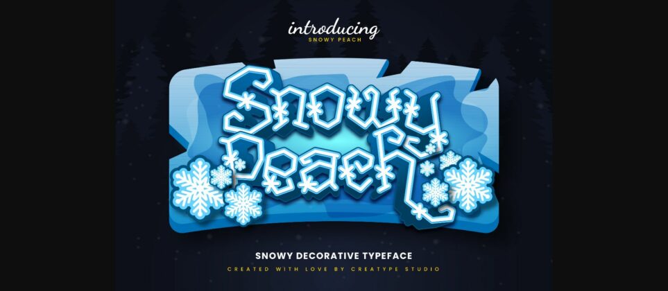 Snowy Peach Christmas Decorative Font Poster 3