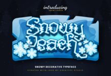 Snowy Peach Christmas Decorative Font Poster 1