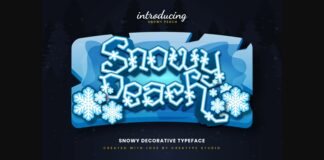 Snowy Peach Christmas Decorative Font Poster 1