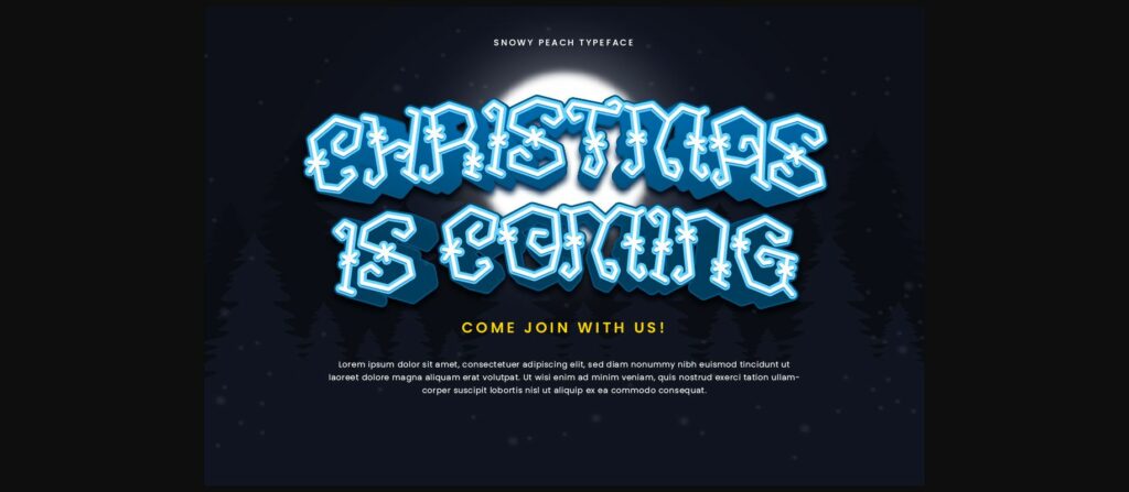 Snowy Peach Christmas Decorative Font Poster 7