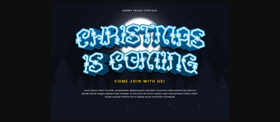 Snowy Peach Christmas Decorative Font Poster 7