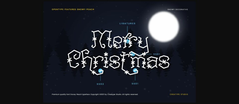 Snowy Peach Christmas Decorative Font Poster 9