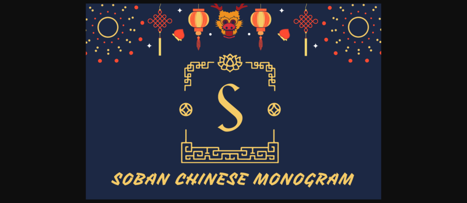 Soban Chinese Monogram Font Poster 3